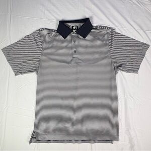 Striped Navy and White Men's Shirt FootJoy Medium
